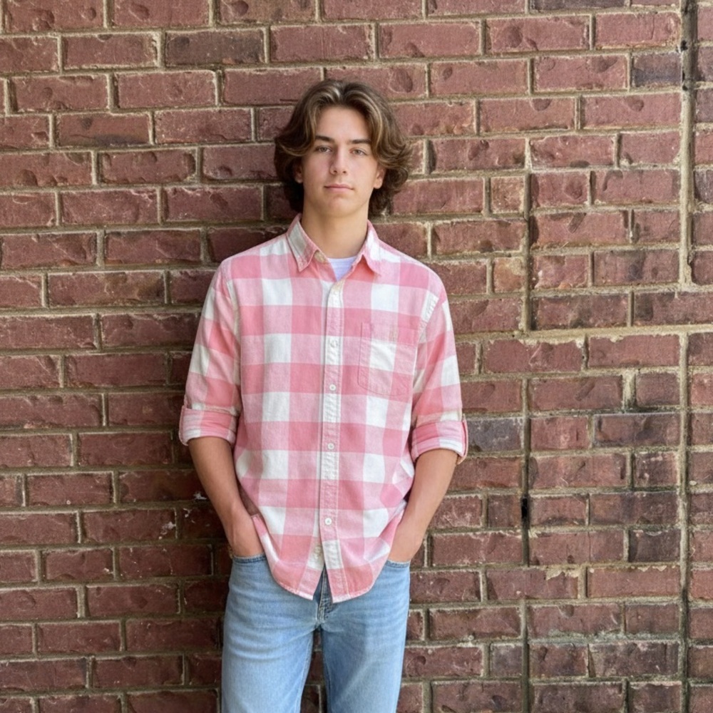 Carter’s Pink and White Plaid Button-Down Shirt